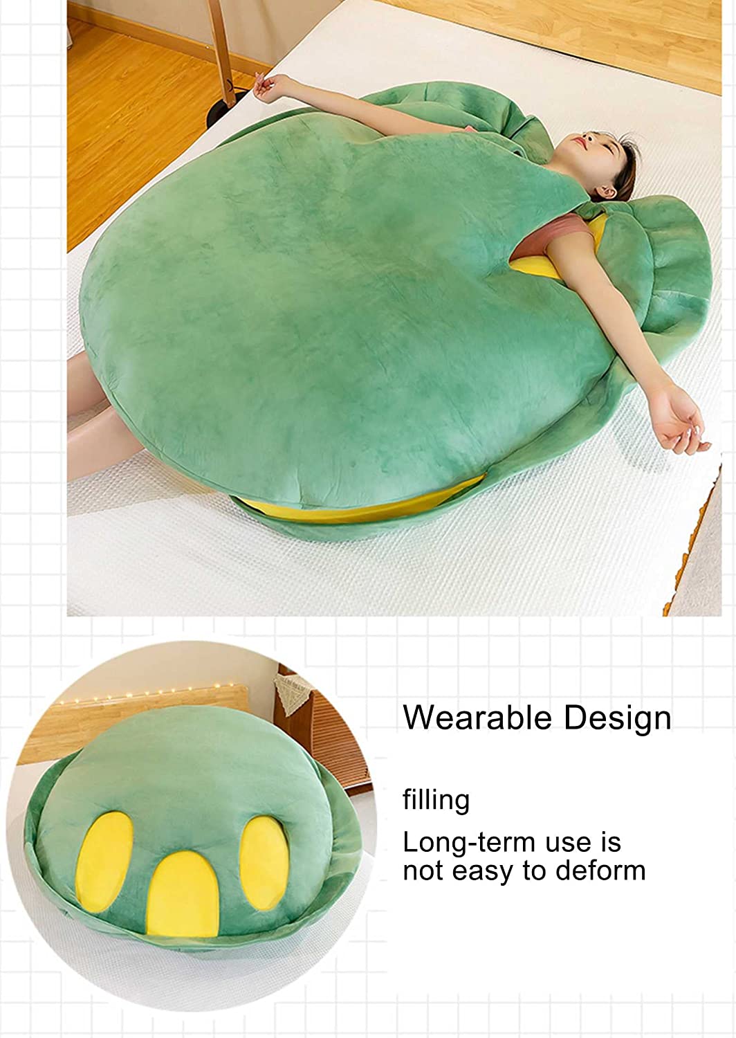 Wearable Turtle Shell Pillows - Green - Zentronix